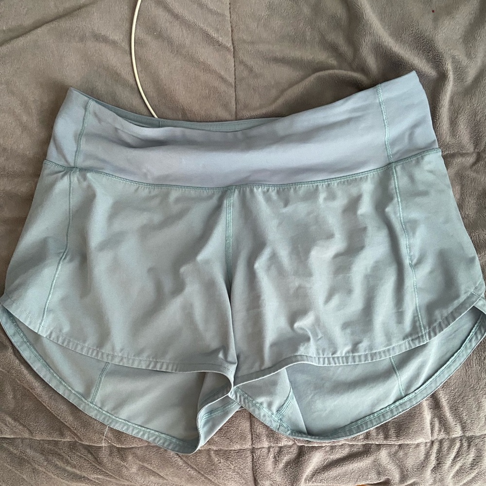 teal blue lululemon shorts